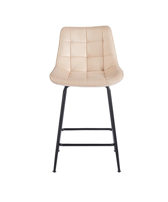ERMINA BEIGE VELVET ΥΦΑΣΜΑ 64εκ. ΣΚΑΜΠΟ ΜΕΤΑΛΛΙΚΟ 49X50X64-94εκ.