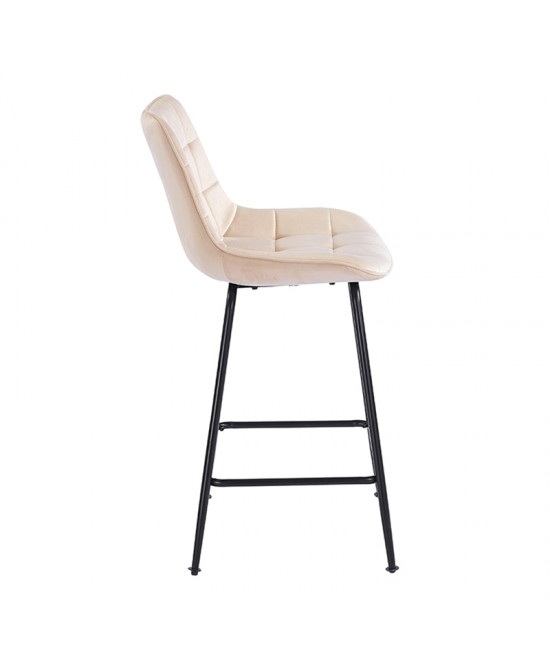 ERMINA BEIGE VELVET ΥΦΑΣΜΑ 64εκ. ΣΚΑΜΠΟ ΜΕΤΑΛΛΙΚΟ 49X50X64-94εκ.