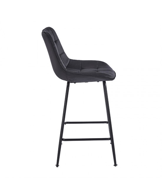 ERMINA BLACK VELVET ΥΦΑΣΜΑ 64εκ. ΣΚΑΜΠΟ ΜΕΤΑΛΛΙΚΟ 49X50X64-94εκ.