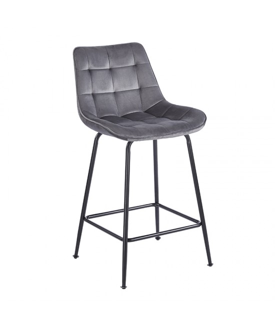 ERMINA GREY VELVET ΥΦΑΣΜΑ 64εκ. ΣΚΑΜΠΟ ΜΕΤΑΛΛΙΚΟ 49X50X64-94εκ.