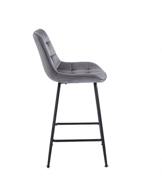 ERMINA GREY VELVET ΥΦΑΣΜΑ 64εκ. ΣΚΑΜΠΟ ΜΕΤΑΛΛΙΚΟ 49X50X64-94εκ.
