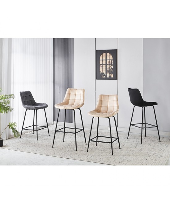 ERMINA GREY VELVET ΥΦΑΣΜΑ 64εκ. ΣΚΑΜΠΟ ΜΕΤΑΛΛΙΚΟ 49X50X64-94εκ.