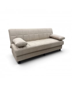 NELY LIGHT BROWN ΥΦΑΣΜΑ 3ΘΕΣΙΟΣ ΚΑΝΑΠΕΣ/ΚΡΕΒΑΤΙ ΜΕ ΑΠΟΘ.ΧΩΡΟ 190X88X82εκ.
