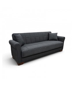 VAVEL DARK GREY ΥΦΑΣΜΑ 3ΘΕΣΙΟΣ ΚΑΝΑΠΕΣ/ΚΡΕΒΑΤΙ ΜΕ ΑΠΟΘ.ΧΩΡΟ 216X85X80εκ.