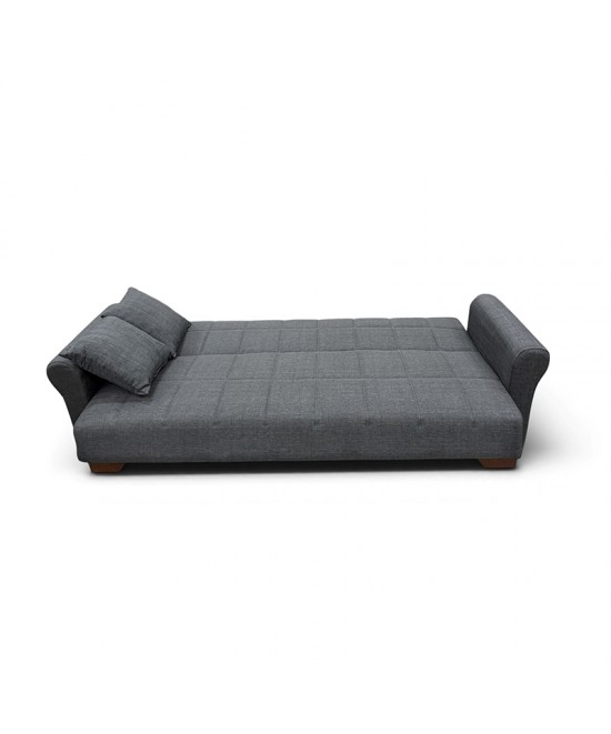 VAVEL DARK GREY ΥΦΑΣΜΑ 3ΘΕΣΙΟΣ ΚΑΝΑΠΕΣ/ΚΡΕΒΑΤΙ ΜΕ ΑΠΟΘ.ΧΩΡΟ 216X85X80εκ.