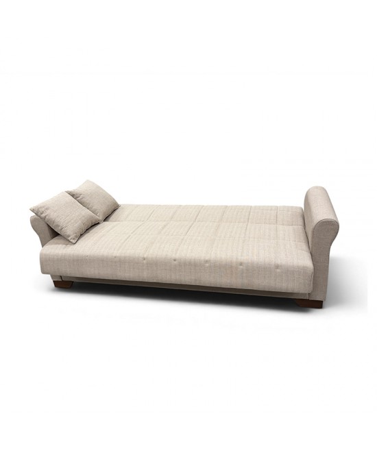 VAVEL LIGHT BROWN ΥΦΑΣΜΑ 3ΘΕΣΙΟΣ ΚΑΝΑΠΕΣ/ΚΡΕΒΑΤΙ ΜΕ ΑΠΟΘ.ΧΩΡΟ 216X85X80εκ.