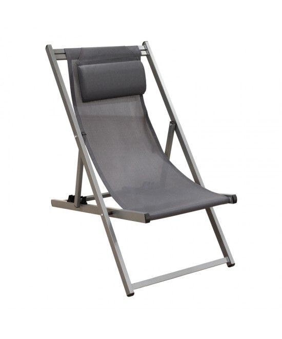 DEVIN ΣΕΖΛΟΝΓΚ GREY ΑΛΟΥΜΙΝΙΟΥ 58X95-102X78-95εκ.