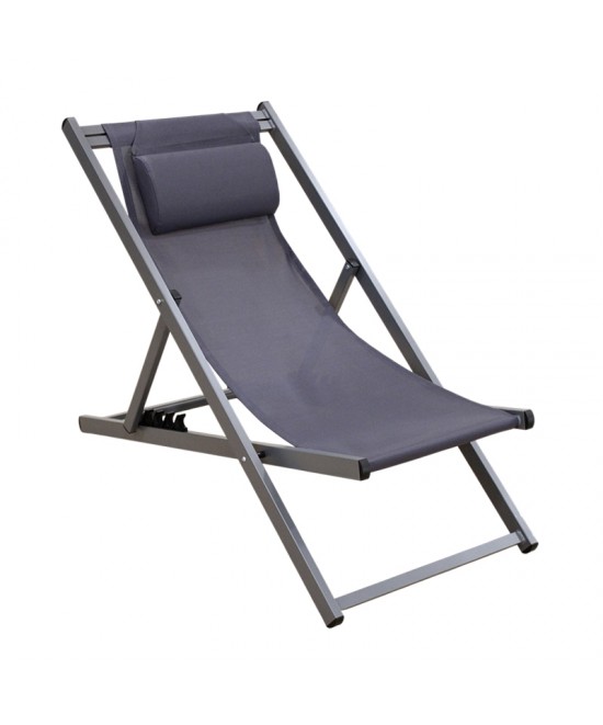 DEVIN ΣΕΖΛΟΝΓΚ GREY ΑΛΟΥΜΙΝΙΟΥ 58X95-102X78-95εκ.