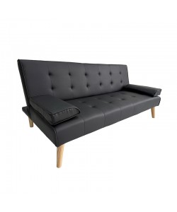 MERYL BLACK PU ΚΑΝΑΠΕΣ ΚΡΕΒΑΤΙ 170X81X74εκ.