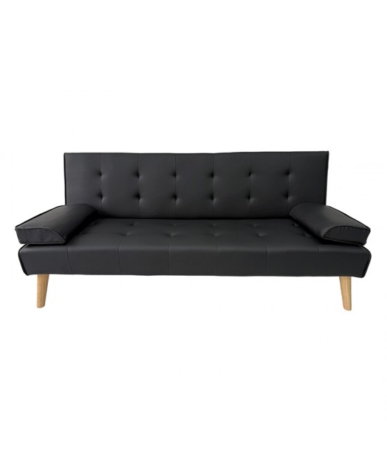 MERYL BLACK PU ΚΑΝΑΠΕΣ ΚΡΕΒΑΤΙ 170X81X74εκ.