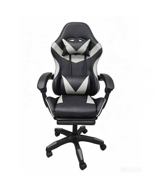 A9937 ΜΑΥΡΟ/ΓΚΡΙ PVC ΠΟΛΥΘΡΟΝΑ GAMING/ΜΕ ΥΠΟΠΟΔΙΟ 64X59X43-112/53-125εκ.