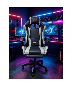 A6060 ΜΑΥΡΟ/ΓΚΡΙ ΠΟΛΥΘΡΟΝΑ GAMING/ΜΕ ΥΠΟΠΟΔΙΟ 64X62X113-121εκ.