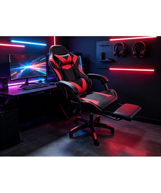 A9937 ΜΑΥΡΟ/ΚΟΚΚΙΝΟ PVC ΠΟΛΥΘΡΟΝΑ GAMING/ΜΕ ΥΠΟΠΟΔΙΟ 64X59X43-112/53-125εκ. A9937 ΜΑΥΡΟ/ΚΟΚΚΙΝΟ PVC ΠΟΛΥΘΡΟΝΑ GAMING/ΜΕ ΥΠΟΠΟΔΙΟ 64X59X43-112/53-125εκ.