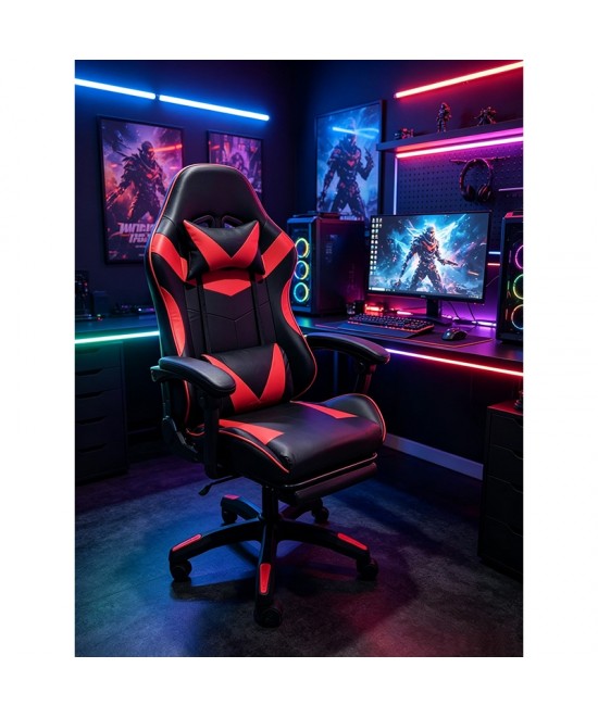 A9937 ΜΑΥΡΟ/ΚΟΚΚΙΝΟ PVC ΠΟΛΥΘΡΟΝΑ GAMING/ΜΕ ΥΠΟΠΟΔΙΟ 64X59X43-112/53-125εκ. A9937 ΜΑΥΡΟ/ΚΟΚΚΙΝΟ PVC ΠΟΛΥΘΡΟΝΑ GAMING/ΜΕ ΥΠΟΠΟΔΙΟ 64X59X43-112/53-125εκ.