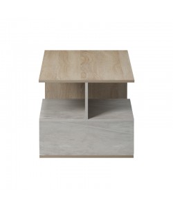 Τραπέζι σαλονιού Kelena pakoworld sonoma-μπεζ όψη μαρμάρου 90x51x43εκ