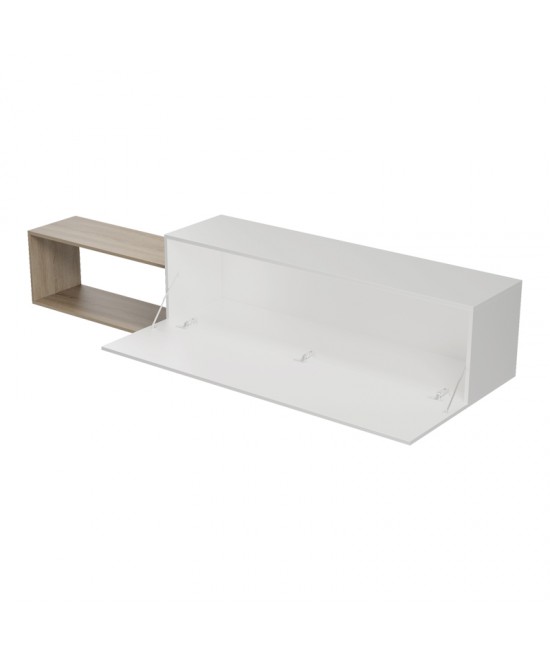 Έπιπλο τηλεόρασης επιτοίχιο Olande pakoworld sonoma-λευκό 210x35x48εκ