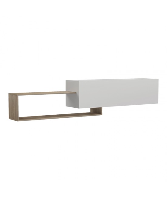 Έπιπλο τηλεόρασης επιτοίχιο Olande pakoworld sonoma-λευκό 210x35x48εκ