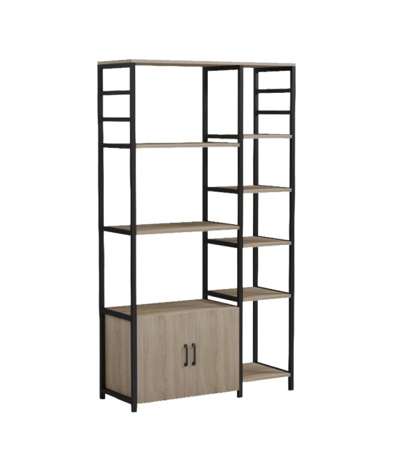 Επιδαπέδια ραφιέρα Ranea pakoworld sonoma-μαύρο 85x32x150εκ Επιδαπέδια ραφιέρα Ranea pakoworld sonoma-μαύρο 85x32x150εκ
