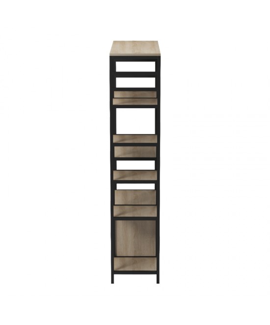 Επιδαπέδια ραφιέρα Ranea pakoworld sonoma-μαύρο 85x32x150εκ Επιδαπέδια ραφιέρα Ranea pakoworld sonoma-μαύρο 85x32x150εκ