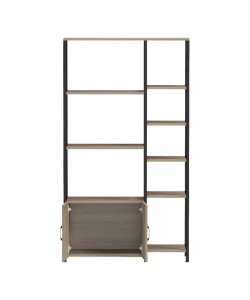 Επιδαπέδια ραφιέρα Ranea pakoworld sonoma-μαύρο 85x32x150εκ