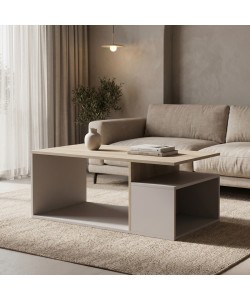Τραπέζι σαλονιού Wendo pakoworld γκρι-sonoma 91x37x50εκ