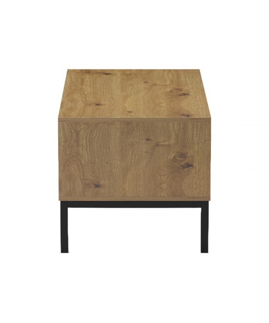 Τραπέζι σαλονιού Delanka pakoworld oak-μαύρο 92x50x46εκ Τραπέζι σαλονιού Delanka pakoworld oak-μαύρο 92x50x46εκ