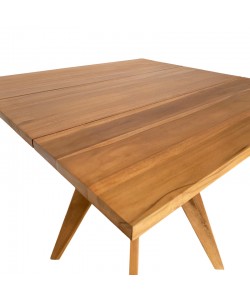 Τραπέζι Cadrada pakoworld teak ξύλο σε φυσική απόχρωση 80x80x76εκ