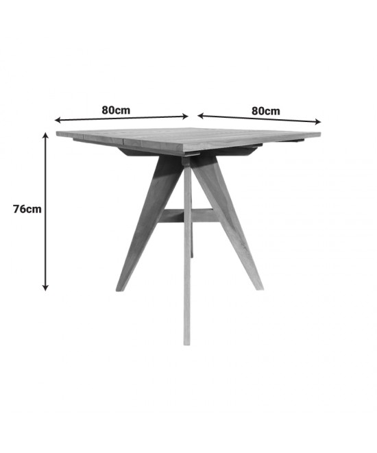 Τραπέζι Cadrada pakoworld teak ξύλο σε φυσική απόχρωση 80x80x76εκ Τραπέζι Cadrada pakoworld teak ξύλο σε φυσική απόχρωση 80x80x76εκ