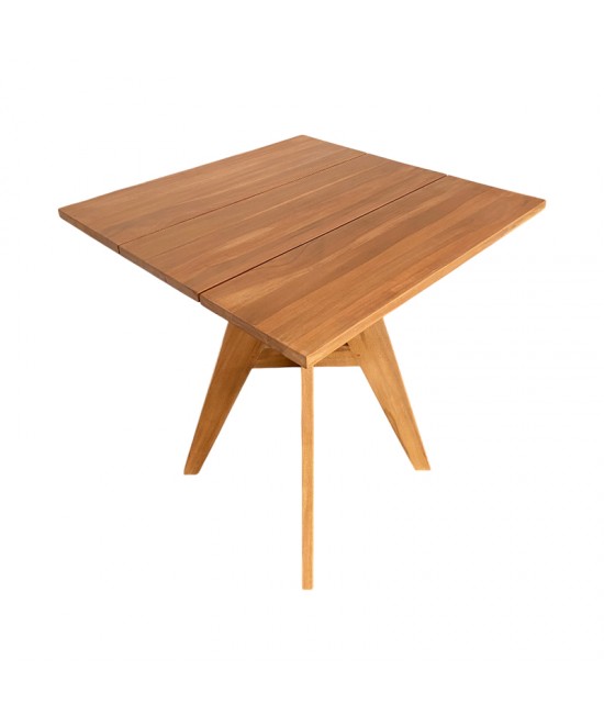 Τραπέζι Cadrada pakoworld teak ξύλο σε φυσική απόχρωση 70x70x76εκ