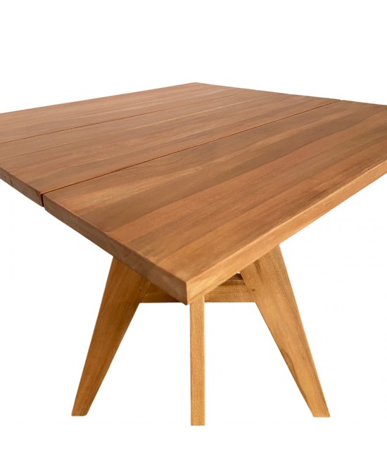 Τραπέζι Cadrada pakoworld teak ξύλο σε φυσική απόχρωση 70x70x76εκ