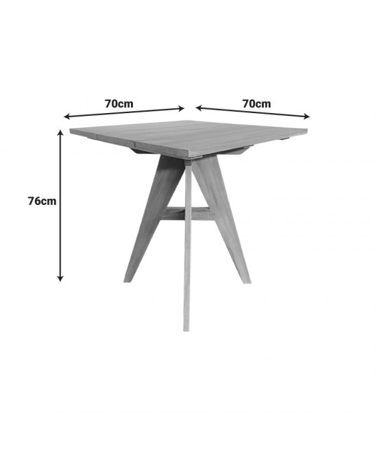 Τραπέζι Cadrada pakoworld teak ξύλο σε φυσική απόχρωση 70x70x76εκ
