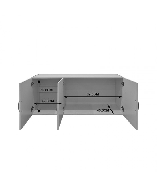 Ντουλάπα τρίφυλλη με πατάρι Alvia pakoworld wenge 150x51x240εκ