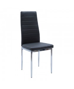 Καρέκλα Parker pakoworld μαύρο PU με πόδι χρωμίου 41x48x96εκ