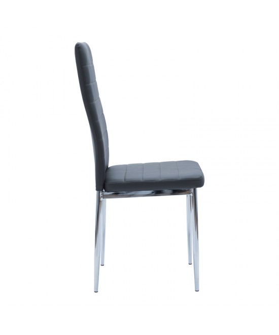 Καρέκλα Parker pakoworld μαύρο PU με πόδι χρωμίου 41x48x96εκ