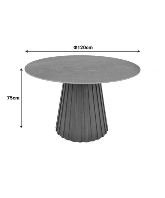 Τραπέζι Franzel pakoworld mdf καρυδί Φ120x75εκ