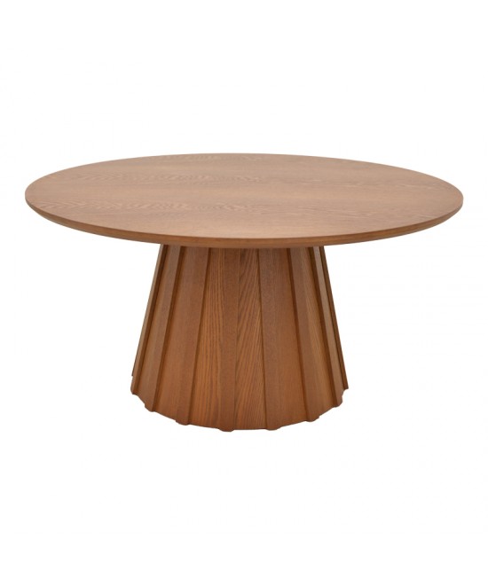 Τραπέζι σαλονιού Franzel pakoworld mdf καρυδί Φ80x40εκ