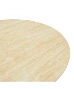 Τραπέζι Karlino pakoworld sintered stone σε όψη τραβερτίνας-mdf σε φυσική απόχρωση 180x90x76εκ