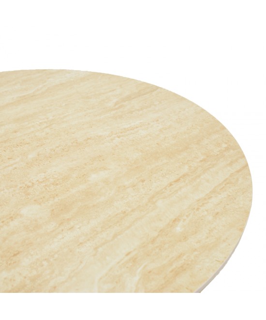 Τραπέζι Karlino pakoworld sintered stone σε όψη τραβερτίνας-mdf σε φυσική απόχρωση 180x90x76εκ