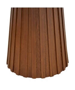 Τραπέζι Franzel pakoworld sintered stone σε όψη τραβερτίνας-mdf καρυδί Φ120x75εκ