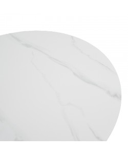Τραπέζι σαλονιού Franzel pakoworld sintered stone σε όψη μαρμάρου-mdf σε φυσική απόχρωση Φ80x40εκ