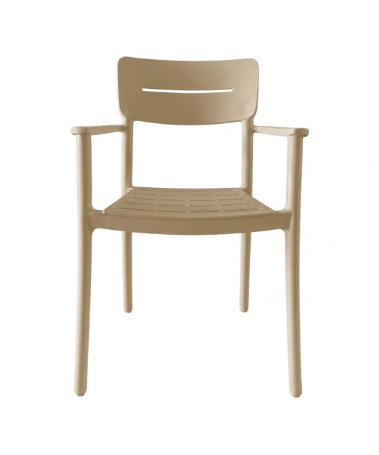 Πολυθρόνα Pilma pakoworld cappuccino PP 57x54x82εκ Πολυθρόνα Pilma pakoworld cappuccino PP 57x54x82εκ