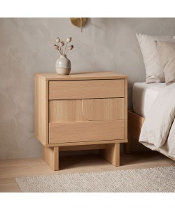 Κομοδίνο Jenfia pakoworld mdf σε φυσική απόχρωση 48x39x50,5εκ