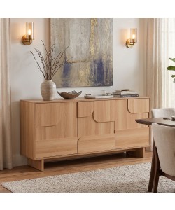 Μπουφές Jenfia pakoworld mdf σε φυσική απόχρωση 150x39x75,5εκ
