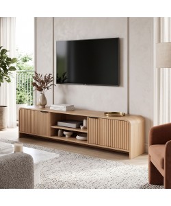 Έπιπλο τηλεόρασης Anfen pakoworld mdf σε φυσική απόχρωση 160x39x40,5εκ