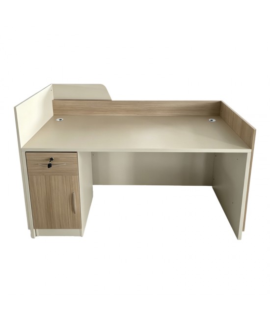 Γραφείο reception Kalu pakoworld σε oak-μπεζ απόχρωση 180x60x105εκ