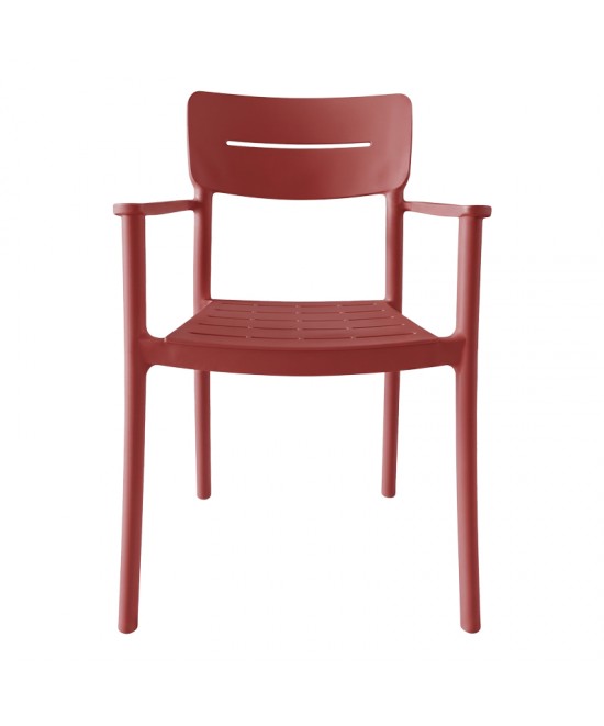 Πολυθρόνα Pilma pakoworld terracotta PP 57x54x82εκ