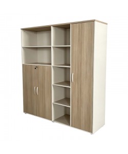 Βιβλιοθήκη γραφείου Jabari pakoworld σε oak-μπεζ απόχρωση 160x40x200εκ