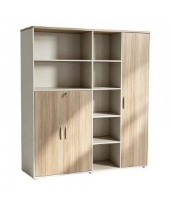 Βιβλιοθήκη γραφείου Jabari pakoworld σε oak-μπεζ απόχρωση 160x40x200εκ