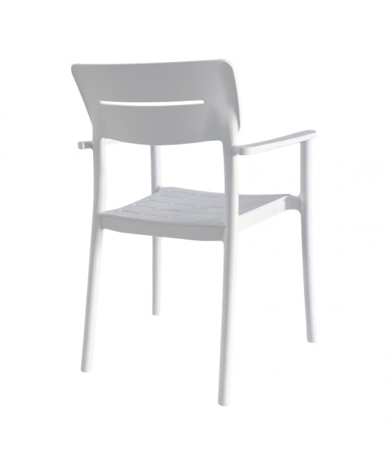 Πολυθρόνα Pilma pakoworld λευκό PP 57x54x82εκ Πολυθρόνα Pilma pakoworld λευκό PP 57x54x82εκ