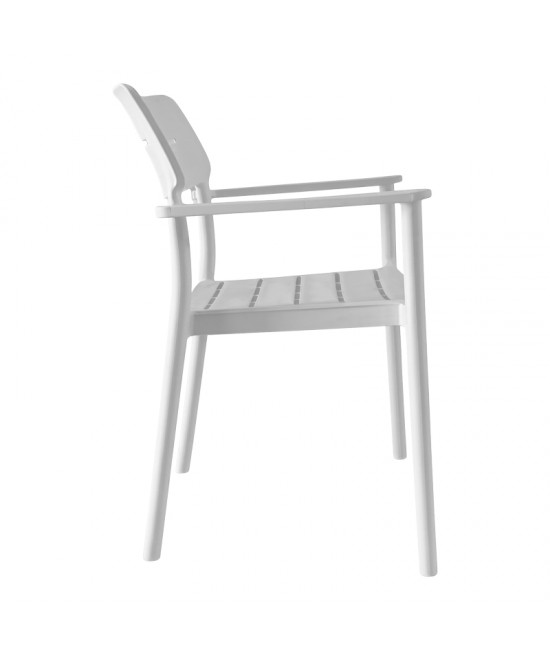 Πολυθρόνα Pilma pakoworld λευκό PP 57x54x82εκ Πολυθρόνα Pilma pakoworld λευκό PP 57x54x82εκ